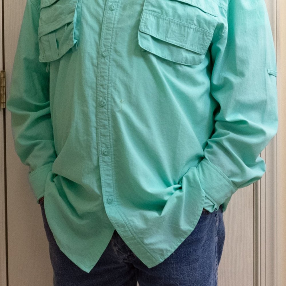 Rugged Earth Outfitters men's long sleeve UV outdoor sport fishing shirt. NWOT